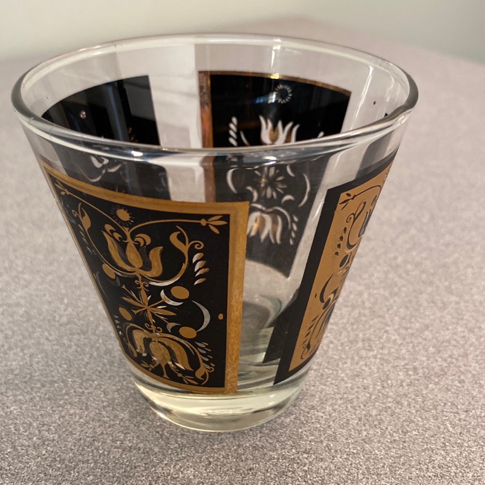 Vintage mcm low ball whiskey glass. O/S